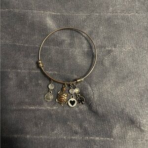 Silver Charm Bangle Bracelet with Turtle charm